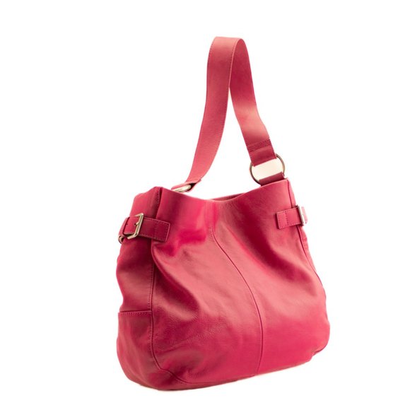 GAP HOT PINK LEATHER TOTE BAG - Picture 2 of 8